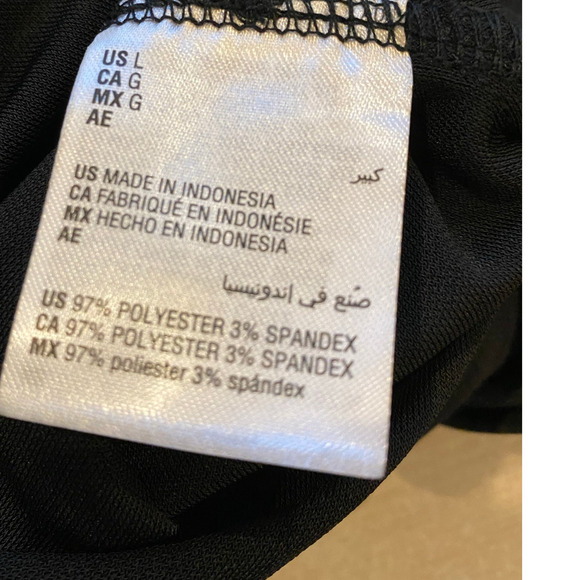 INC International Concepts Maxi Shirt Dress Women L Black Ruched Stretch Knit - Picture 10 of 10